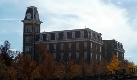 Old Main, the historic centerpiece of the University of Arkansas campus in Fayetteville