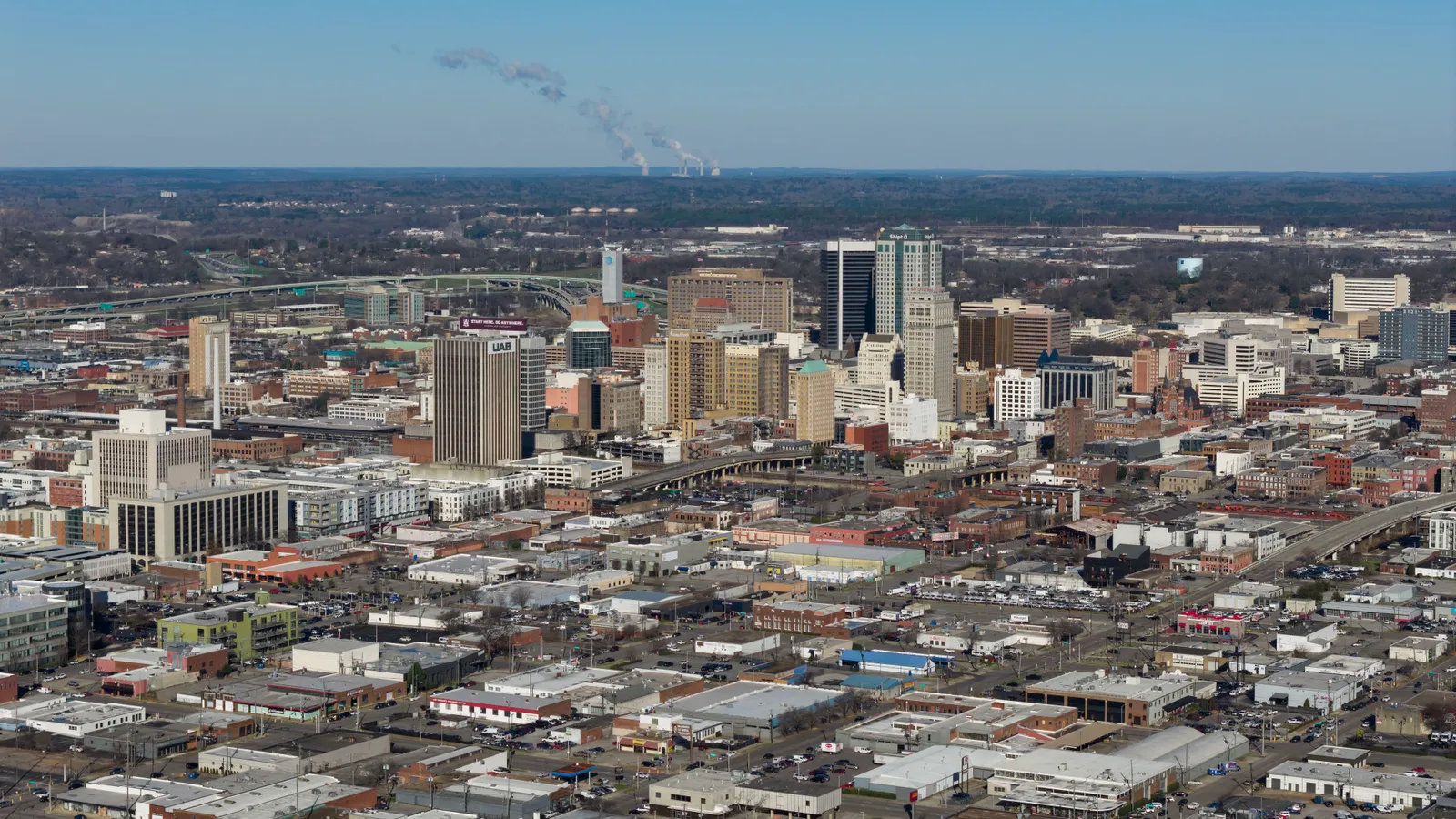 Aerial view of downtown Birmingham, Alabama