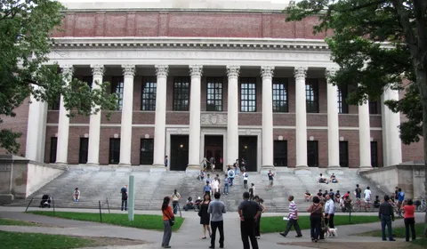 Widener Library in Harvard Yard, Cambridge, Massachusetts