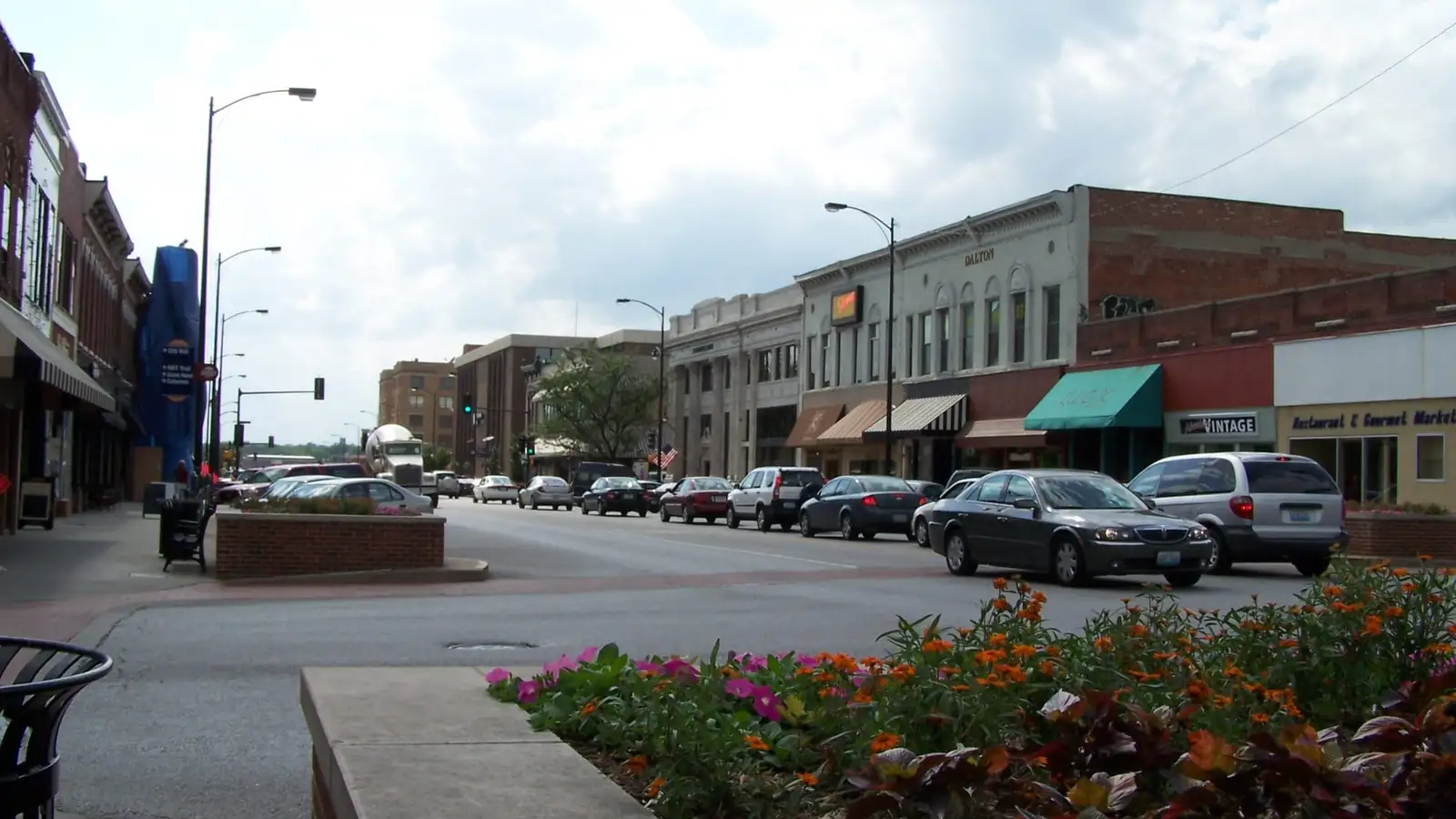 Downtown Columbia, Missouri, near the University of Missouri campus