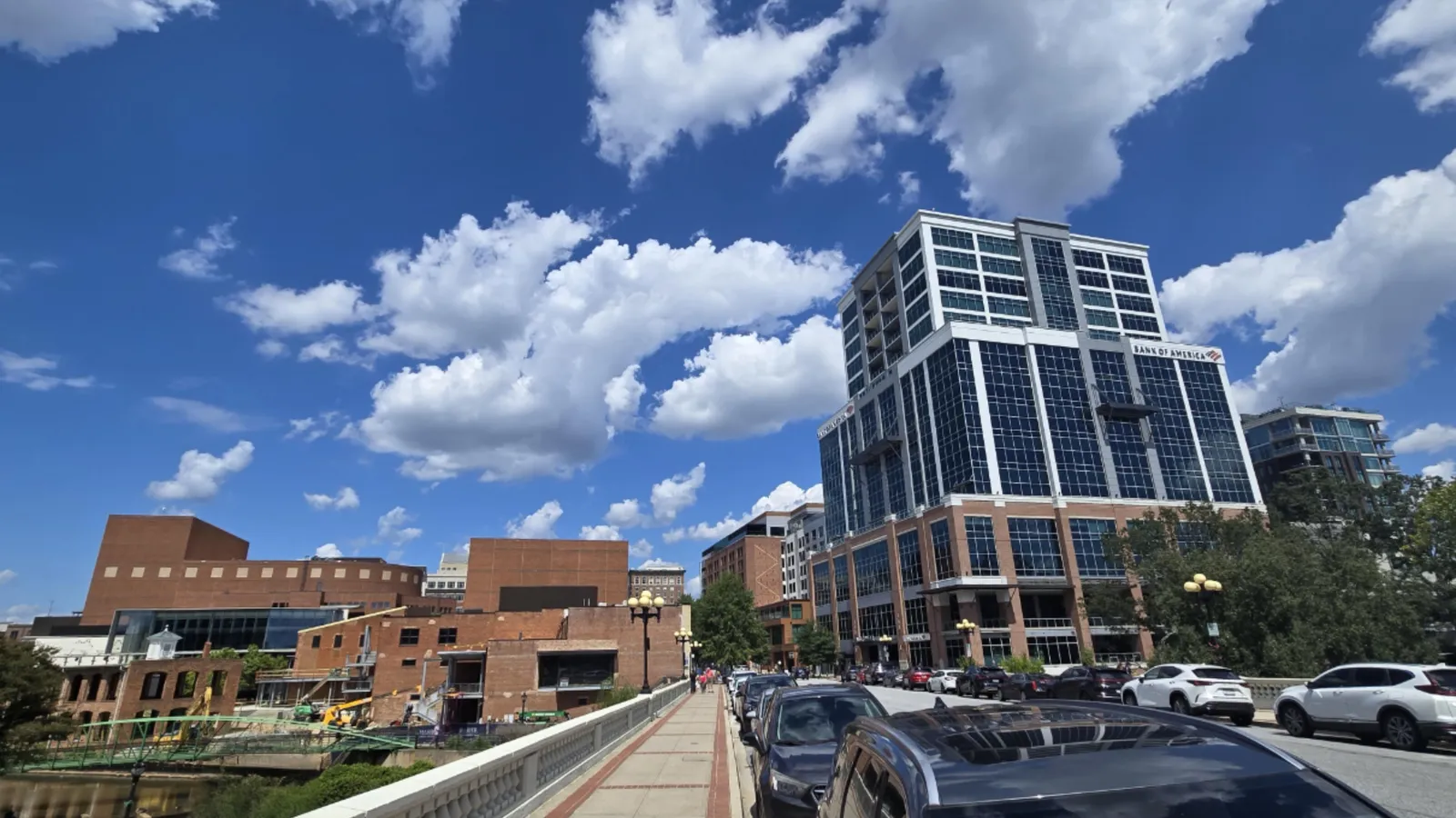 The downtown Greenville, South Carolina skyline from the Main Street Bridge