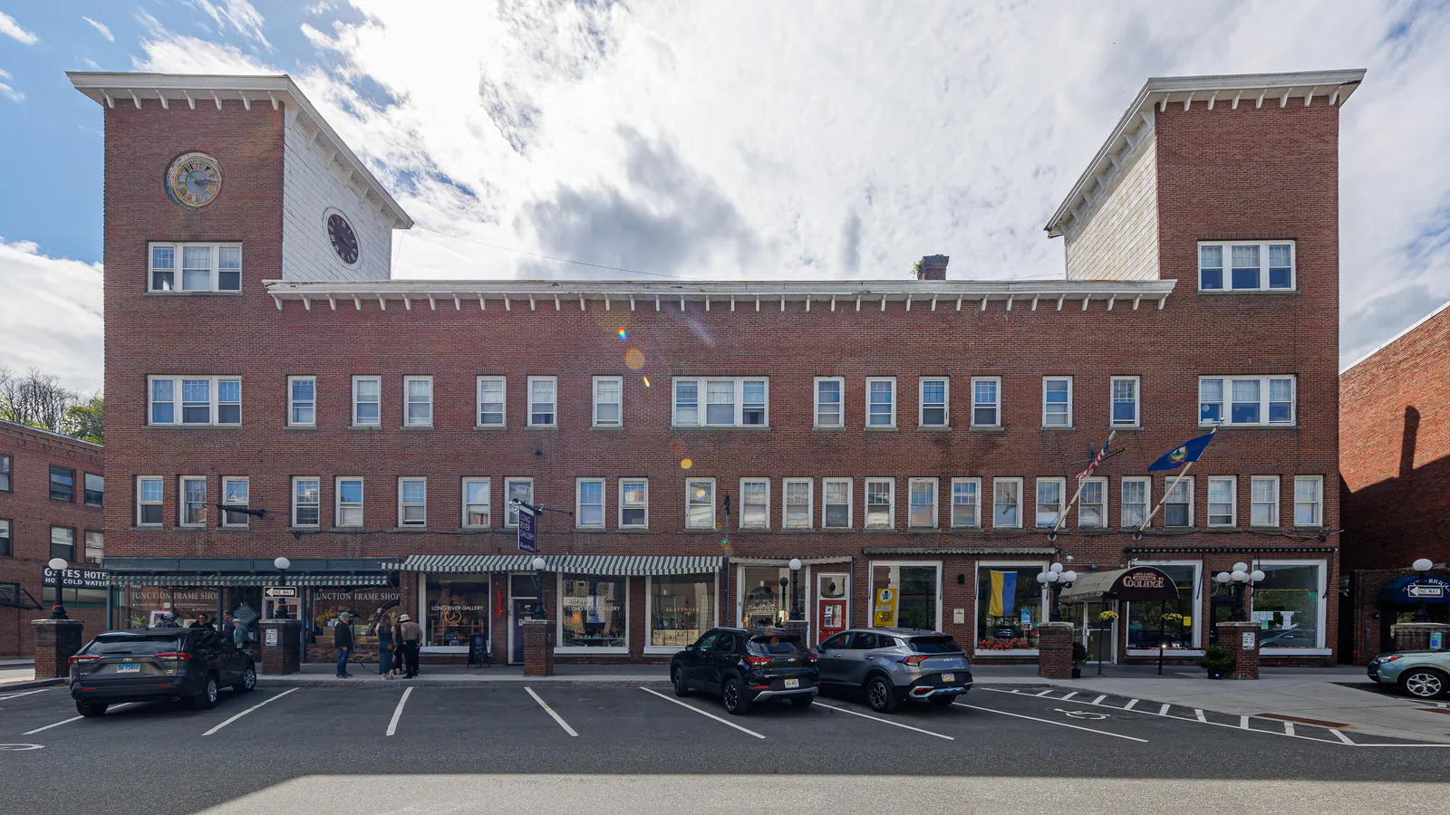 The historic Hotel Coolidge building in downtown White River Junction, Vermont