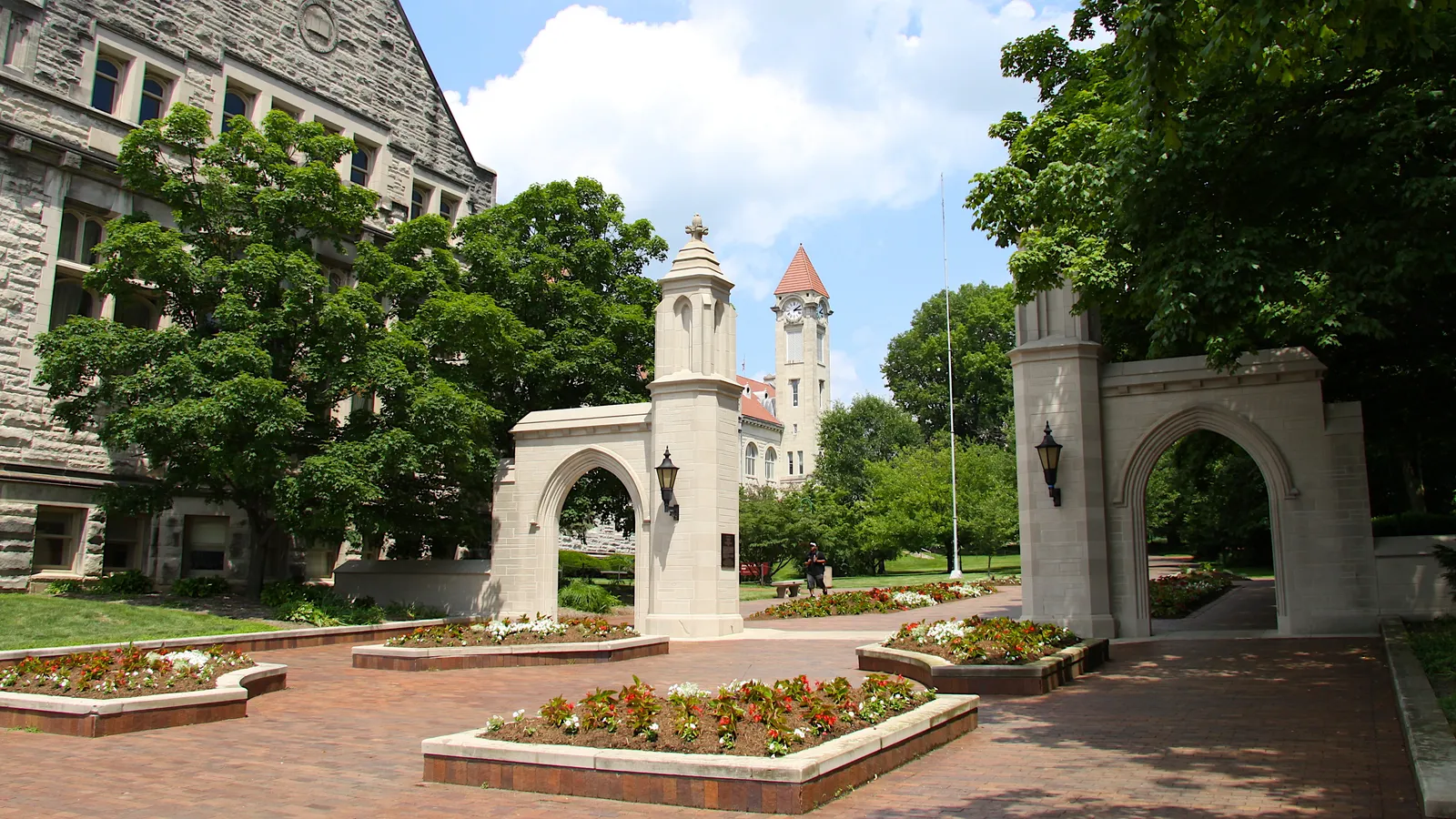 The Sample Gates entrance to Indiana University Bloomington's campus