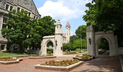 The Sample Gates entrance to Indiana University Bloomington's campus