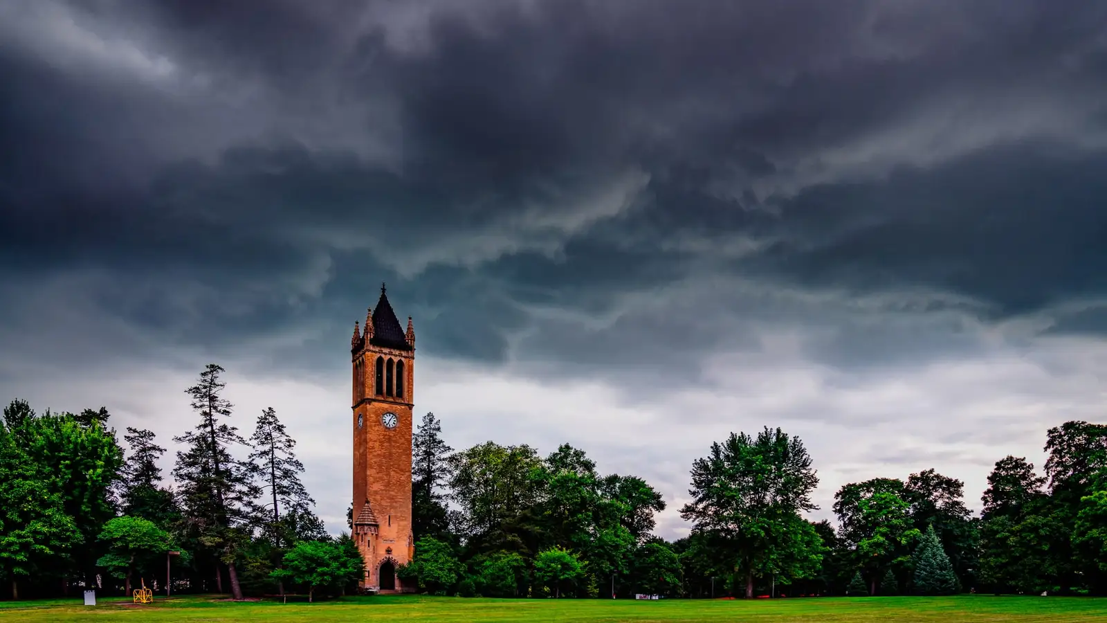 The Campanile on the Iowa State University campus in Ames, Iowa