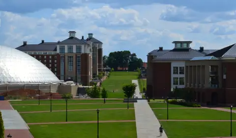 The Commons Lawn on Liberty University's campus in Lynchburg, Virginia