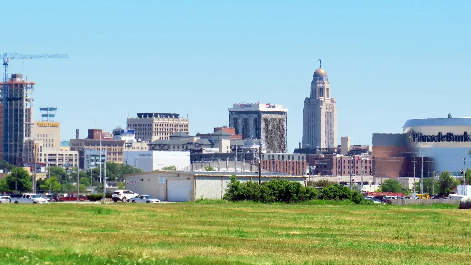 The downtown Lincoln, Nebraska skyline