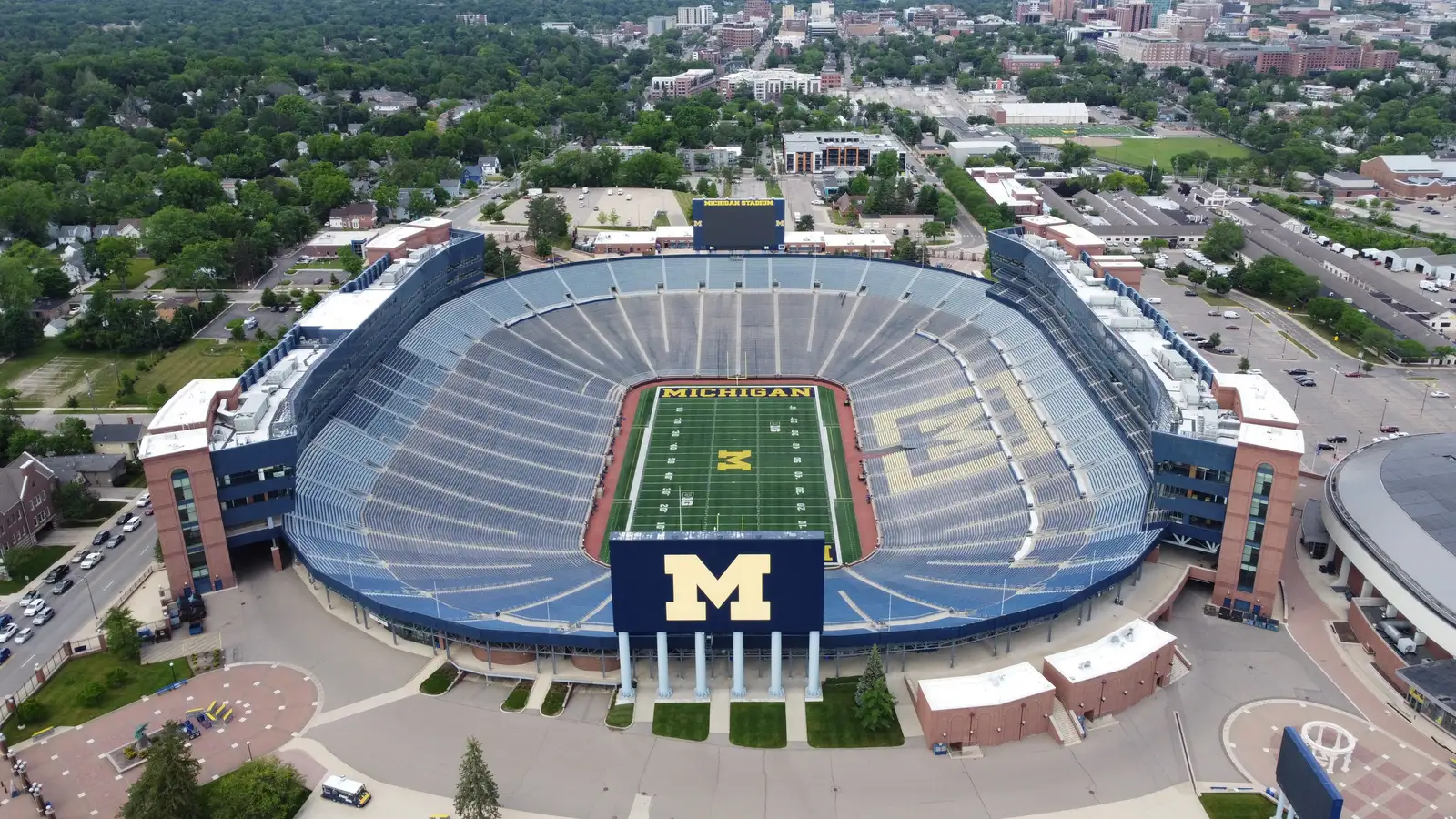 Aerial view of Michigan Stadium ("The Big House") in Ann Arbor