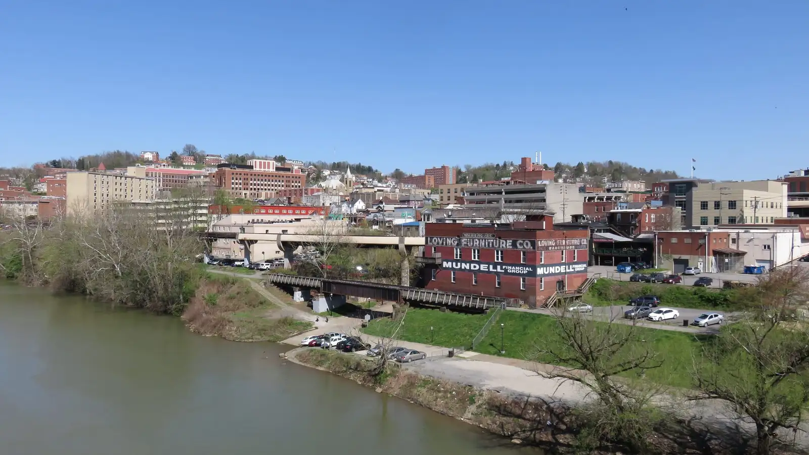 Downtown Morgantown, West Virginia, seen along its main street