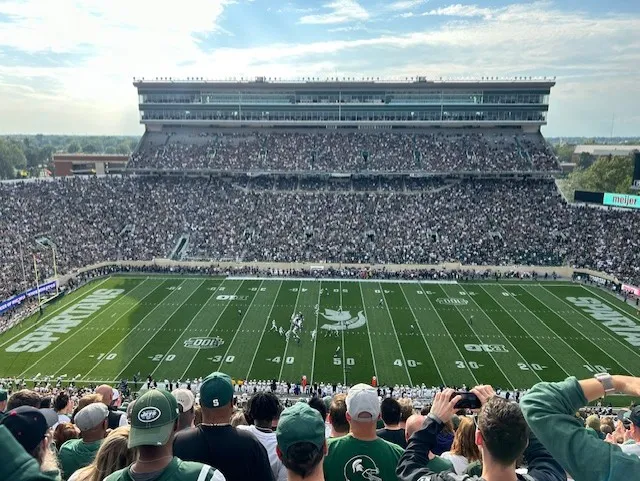 A packed crowd inside Spartan Stadium at Michigan State University