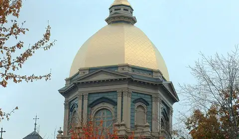 The Golden Dome atop the Main Building at the University of Notre Dame in autumn