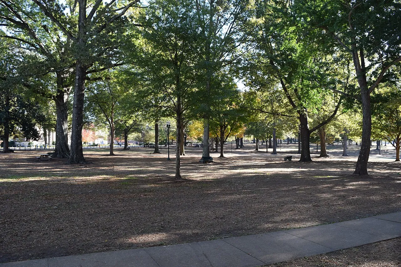 The Grove, the ten-acre wooded centre of the University of Mississippi campus, where Commencement Convocation is held