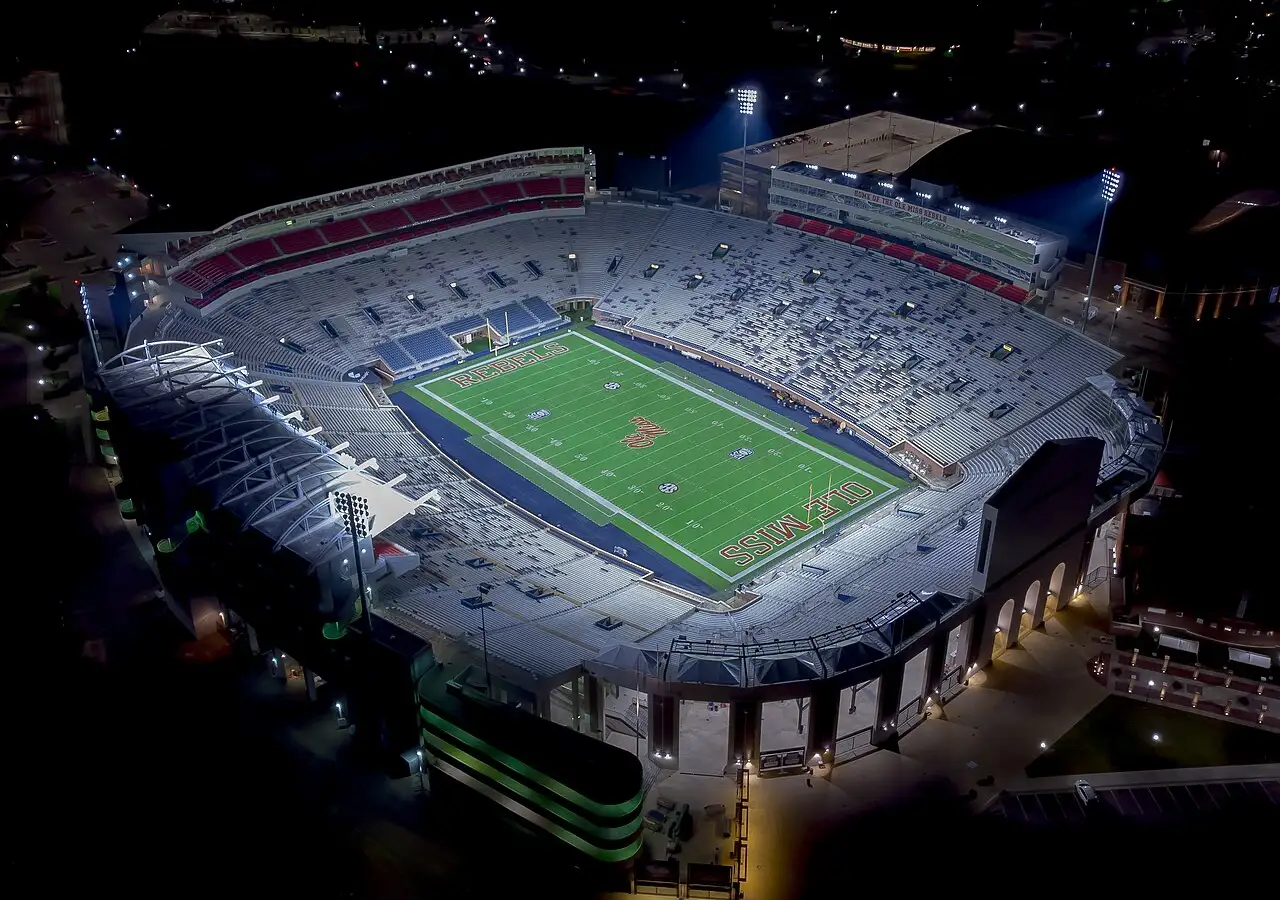 Vaught-Hemingway Stadium, the Ole Miss football ground on the Oxford campus