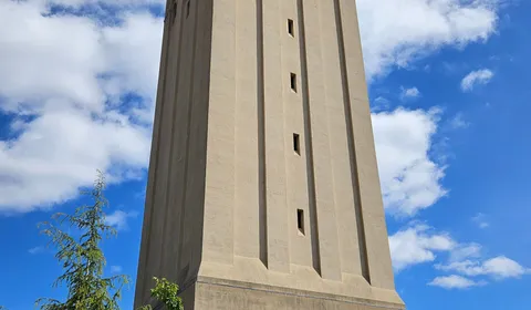 Hoover Tower rising above Stanford University's campus