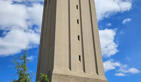 Hoover Tower rising above Stanford University's campus