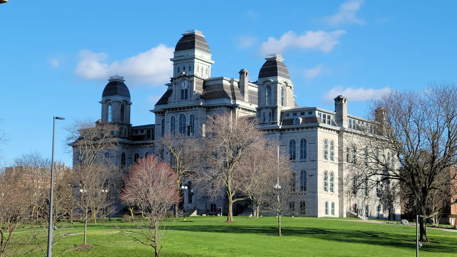 The Hall of Languages, the historic centerpiece of Syracuse University's campus