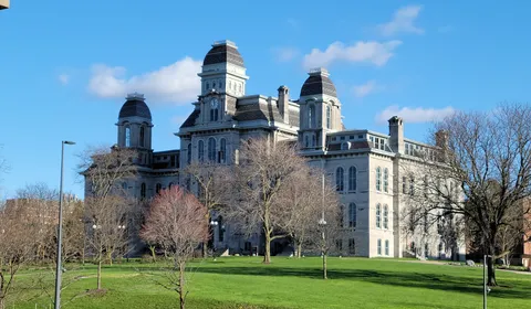 The Hall of Languages, the historic centerpiece of Syracuse University's campus