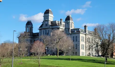 The Hall of Languages, the historic centerpiece of Syracuse University's campus