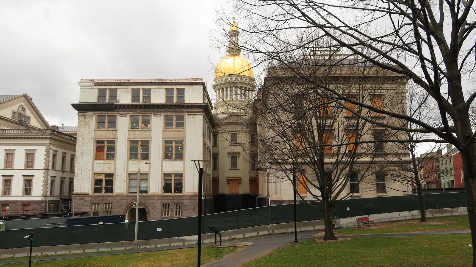 The gold-domed New Jersey State House in downtown Trenton