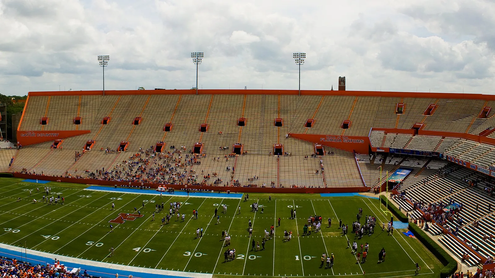 A panoramic view inside Ben Hill Griffin Stadium, known as "The Swamp," at the University of Florida