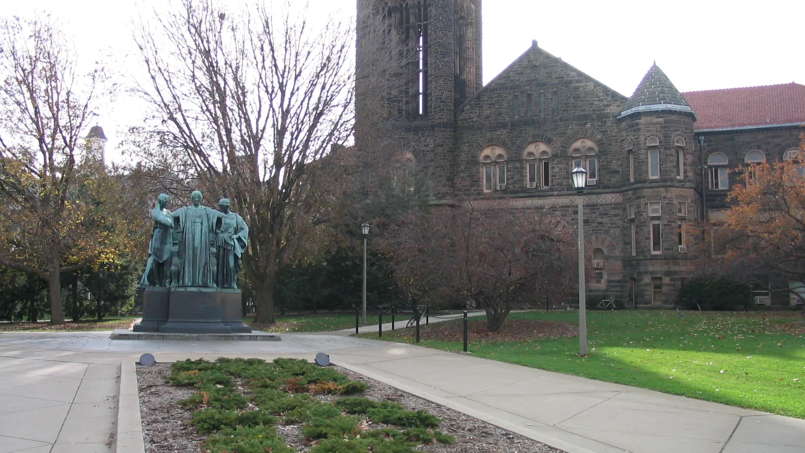 The Alma Mater statue in front of Altgeld Hall at the University of Illinois Urbana-Champaign