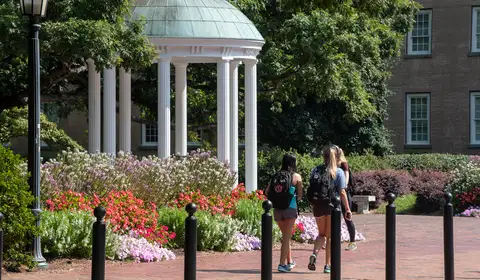 The Old Well, the iconic landmark at the center of UNC-Chapel Hill's campus