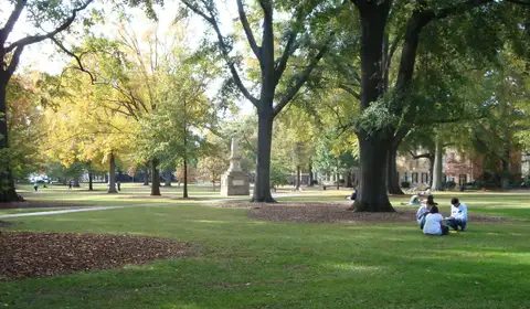 The historic Horseshoe at the center of the University of South Carolina campus