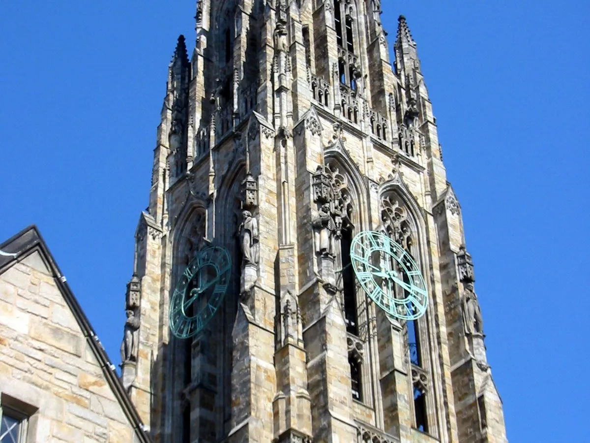 Harkness Tower rising above Yale University